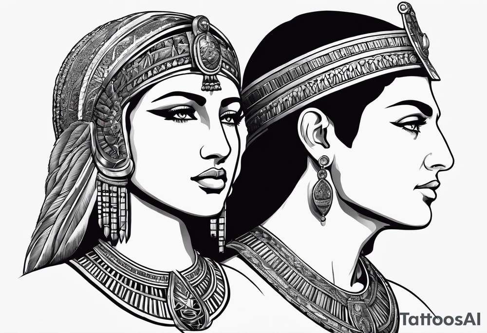 Alexander the Great & Cleopatra back to back just the head tattoo idea Alexander the Great & Cleopatra back to back just the head tattoo idea