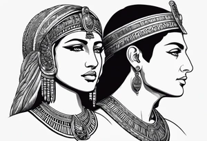 Alexander the Great & Cleopatra back to back just the head tattoo idea