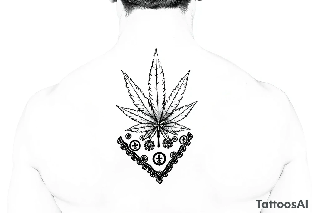 Weed money sign bandana tattoo idea