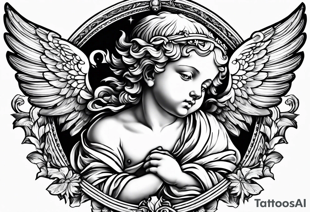 renaissance style cherub tattoo idea