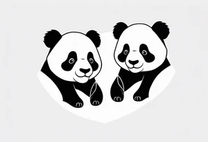 cute panda pair tattoo idea