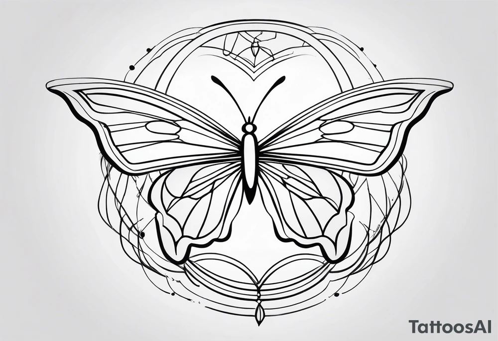 I was a continuous line tattoo with a cross and has a butterfly connected to it along with TRYGOD tattoo idea