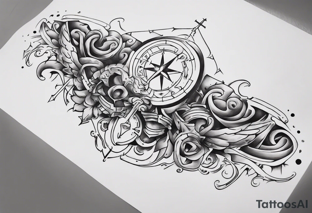 Horizontal inner bicep tattoo. “walk by faith, not by sight” modern tattoo tattoo idea