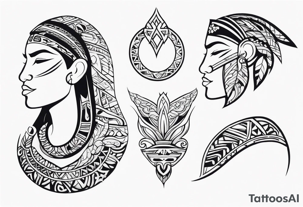 Polynesian neck to chin tattoo tattoo idea