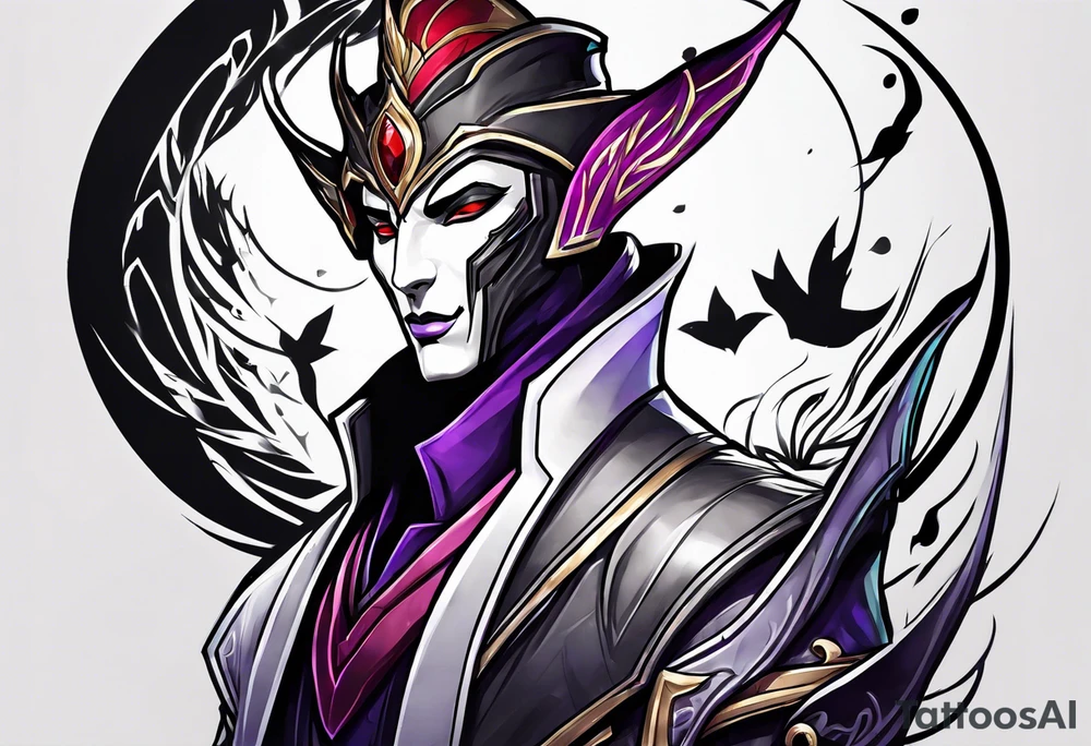 jhin for league of legends game tattoo idea