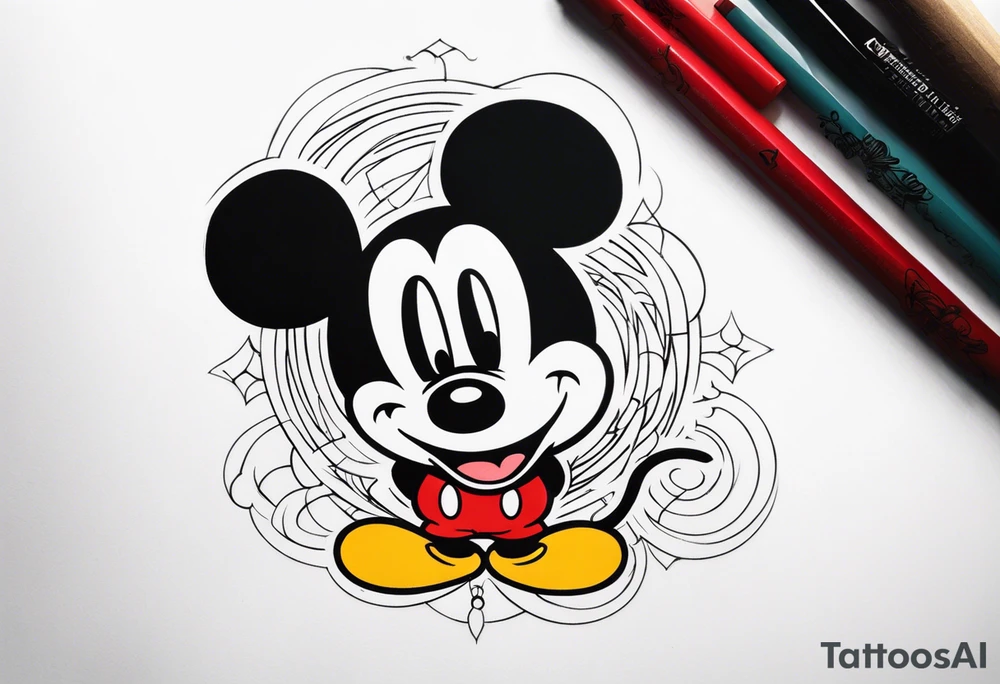 mickey mouse tattoo idea