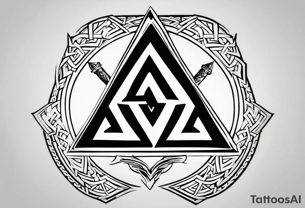 Valhalla shield sword valknut tattoo idea