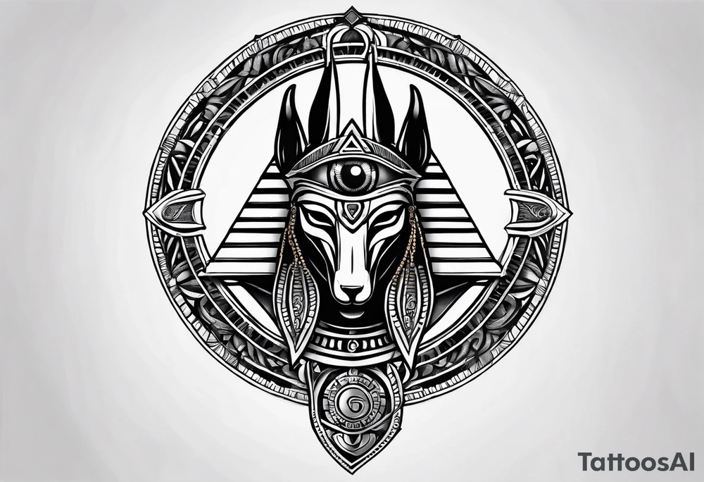 anubis eye of ra ankh tattoo idea