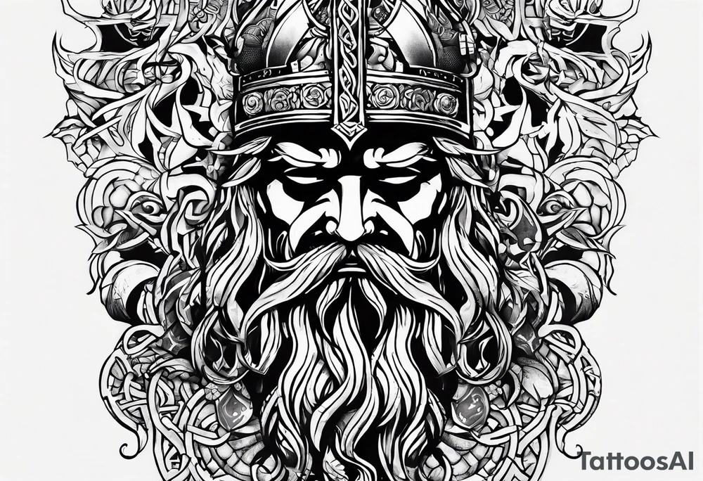 Basic viking tattoo with a symbolic 6 representing 6 brothers tattoo idea