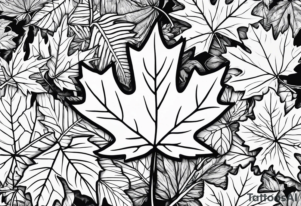 single maple leaf tattoo idea