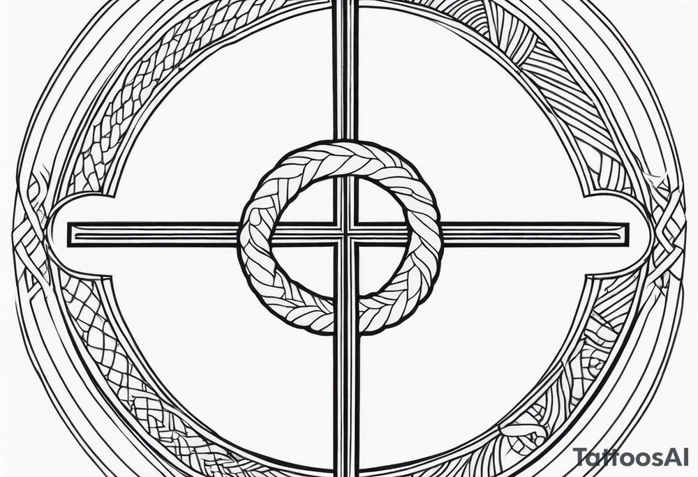 a cross with a snake around it tattoo idea