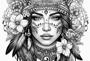 Native american,taurus, gemini, crab, flowers, dream catcher, tattoo idea