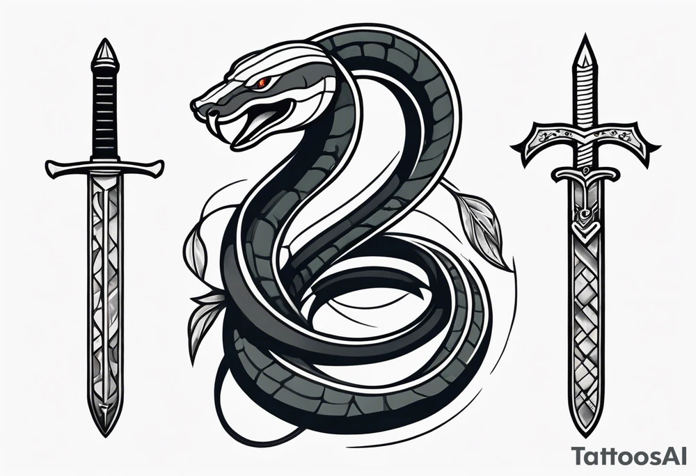 snake and dagger tattoo idea