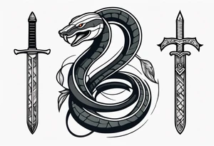 snake and dagger tattoo idea