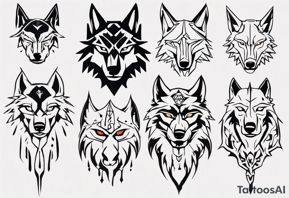 wolf head tattoo idea