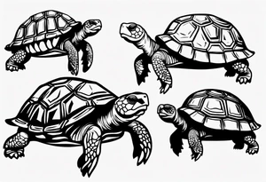 Slow cute simple tortoise tattoo idea