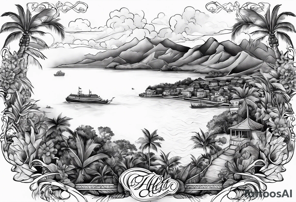 map of the eastern Caribbean tattoo idea