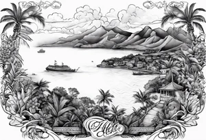 map of the eastern Caribbean tattoo idea