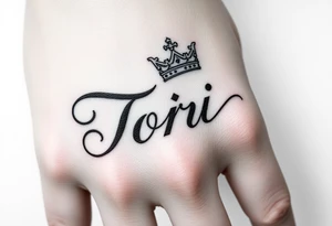 Name Tori with crown tattoo idea