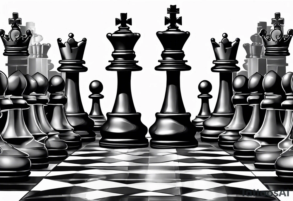Chess pawn sees himself as king in mirror tattoo idea