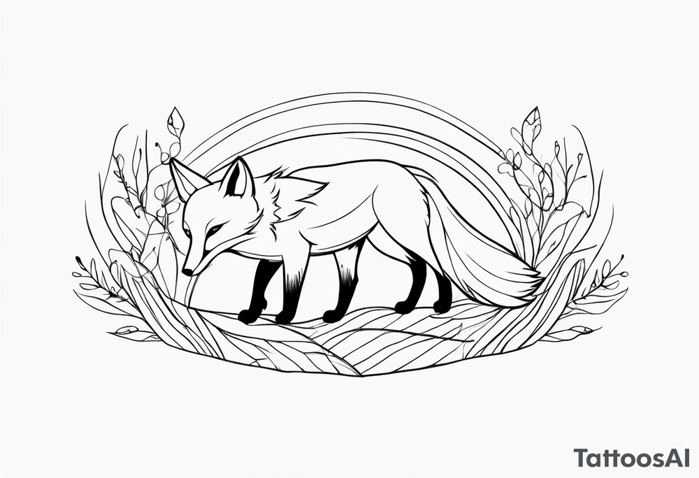 Whimsical Fox tattoo idea