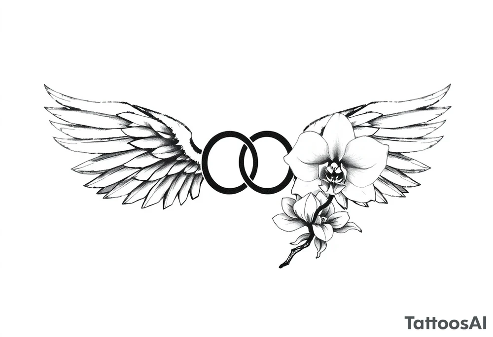 Wings with infinity loop inside and an orchid tattoo idea Wings with infinity loop inside and an orchid tattoo idea