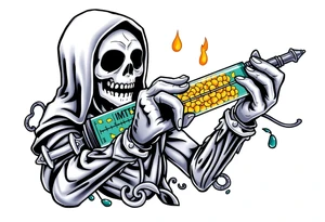 Syringe full of meth makes reaper super powerful tattoo idea
