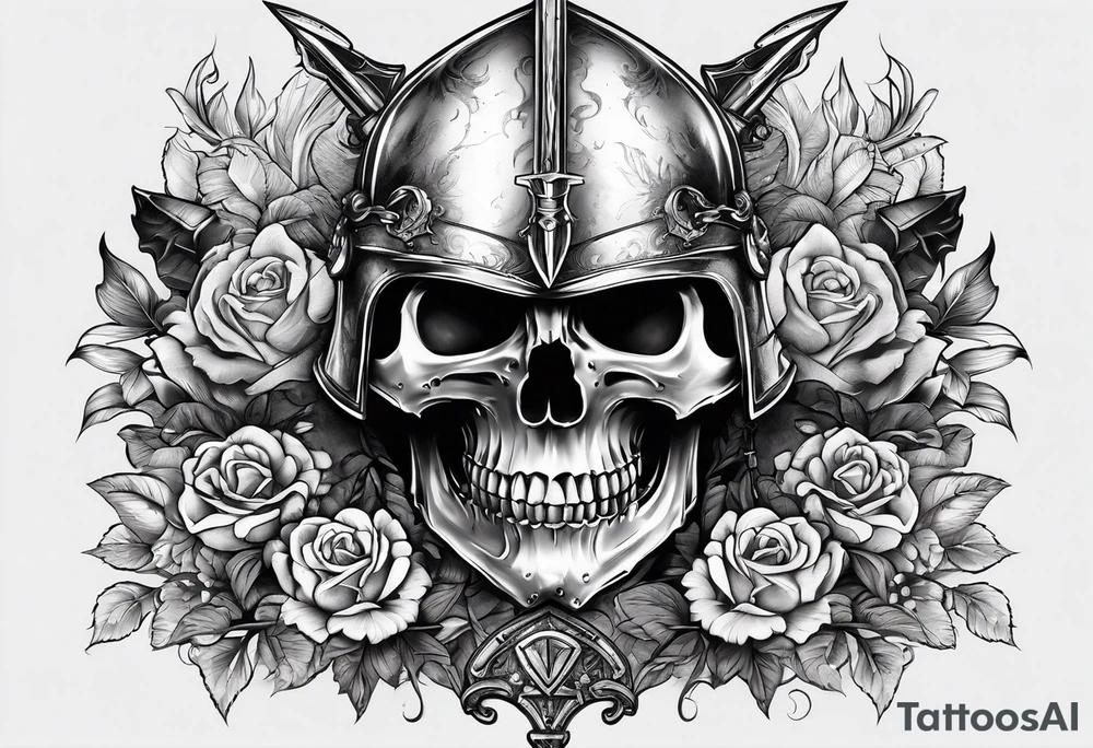 knight skull tattoo idea
