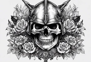knight skull tattoo idea