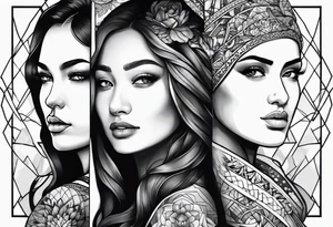 three person side by side. Daughter on the left, mother in the middle, grandmother on the right. greater age difference tattoo idea