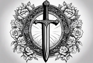 Sword, Bible, love tattoo idea
