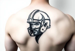 Liam inside a warriors helmet tattoo idea