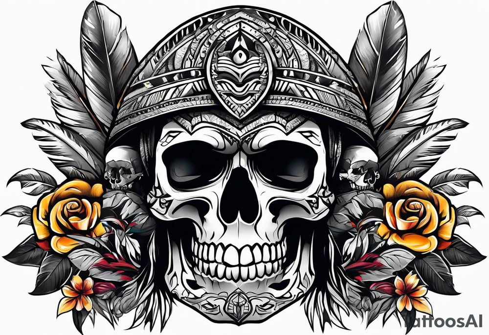 an amazon tribe which has a skull in it tattoo idea