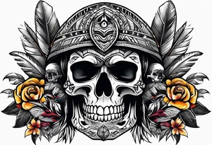 an amazon tribe which has a skull in it tattoo idea