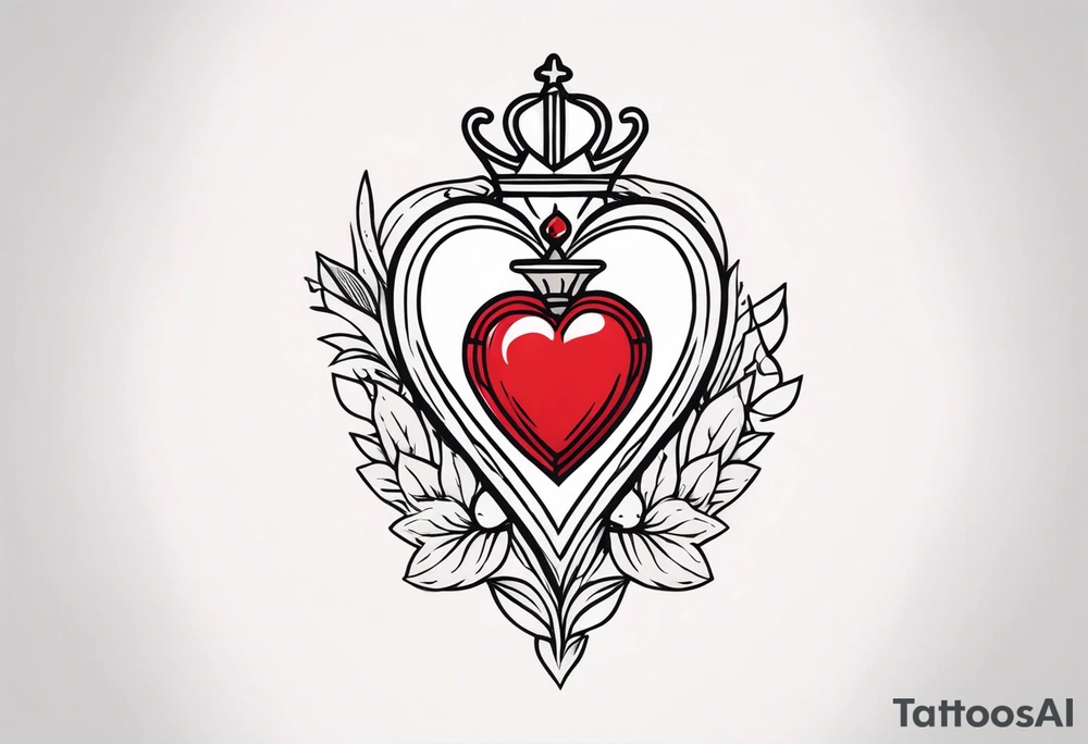 sacred heart vintage traditional tattoo simple sketch old school tattoo idea