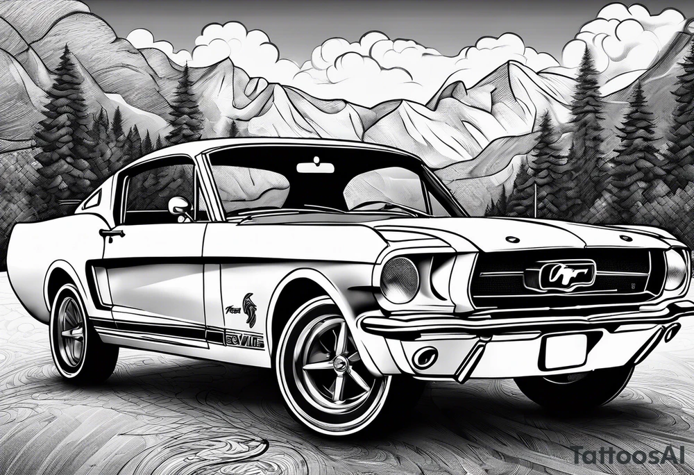 Bowling theme with ford mustang tattoo idea