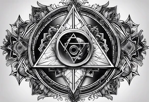 un tatuaggio semplice che crea un'illusione ottica con figure geometriche tattoo idea