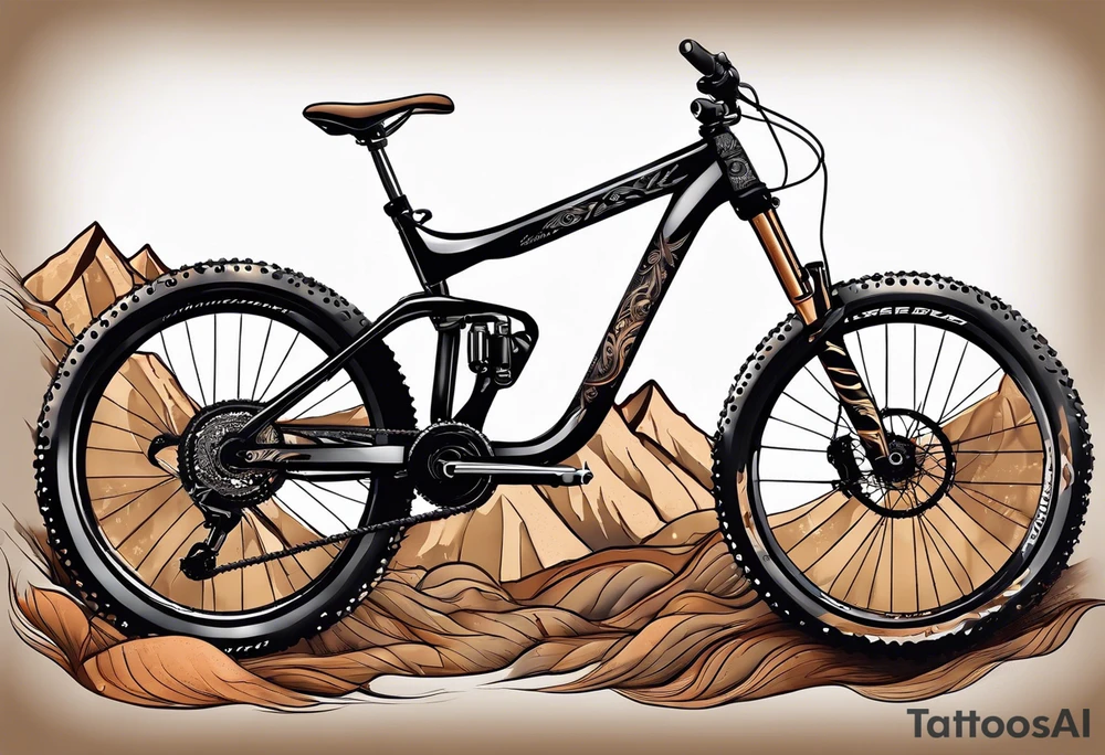 Mountain bike with the body of a copperhead tattoo idea