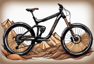 Mountain bike with the body of a copperhead tattoo idea