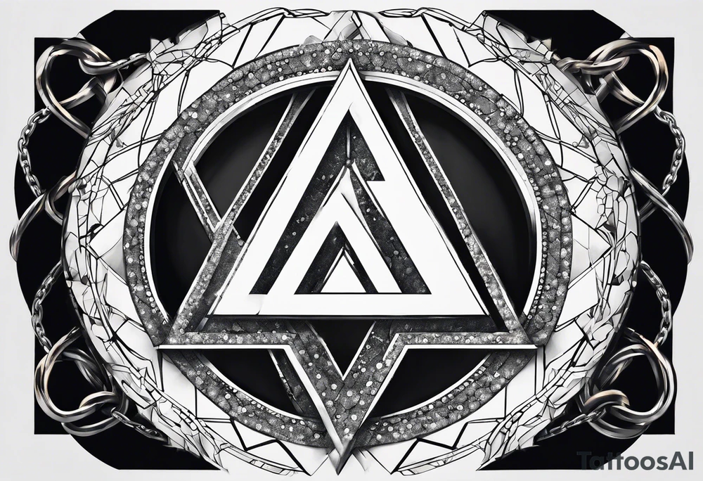 letter delta inside a chain circle, subtle, womanly, simplistic tattoo idea