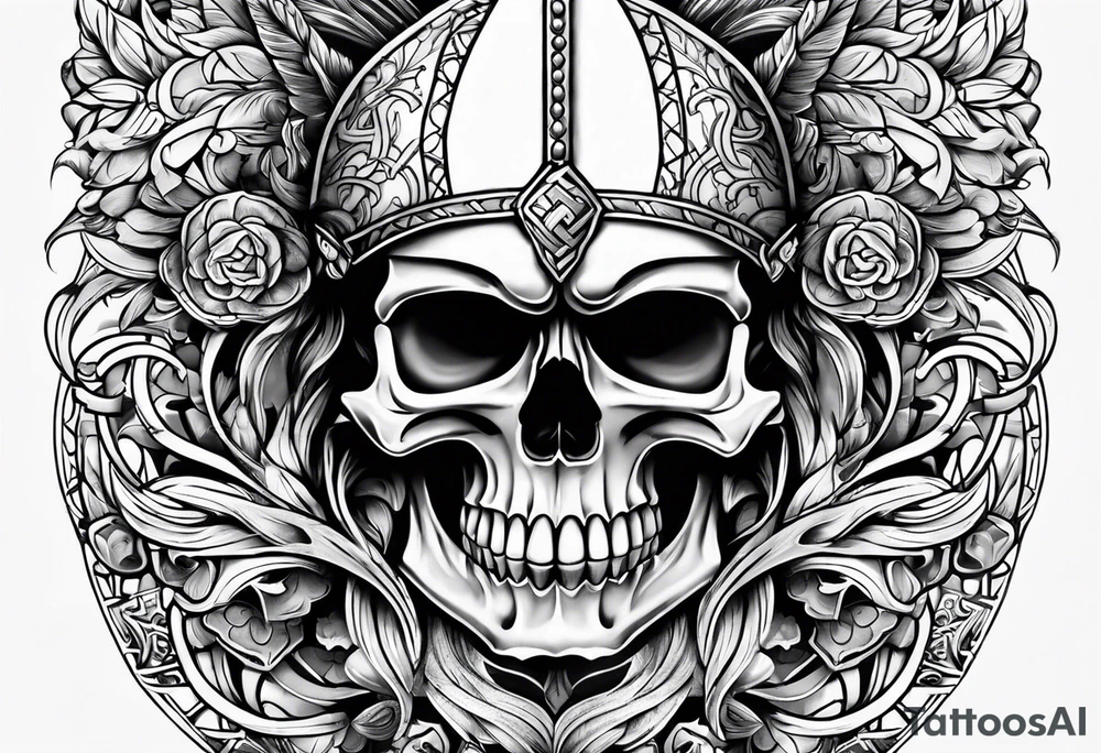 Viking skull tattoo idea