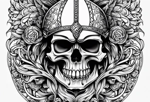 Viking skull tattoo idea