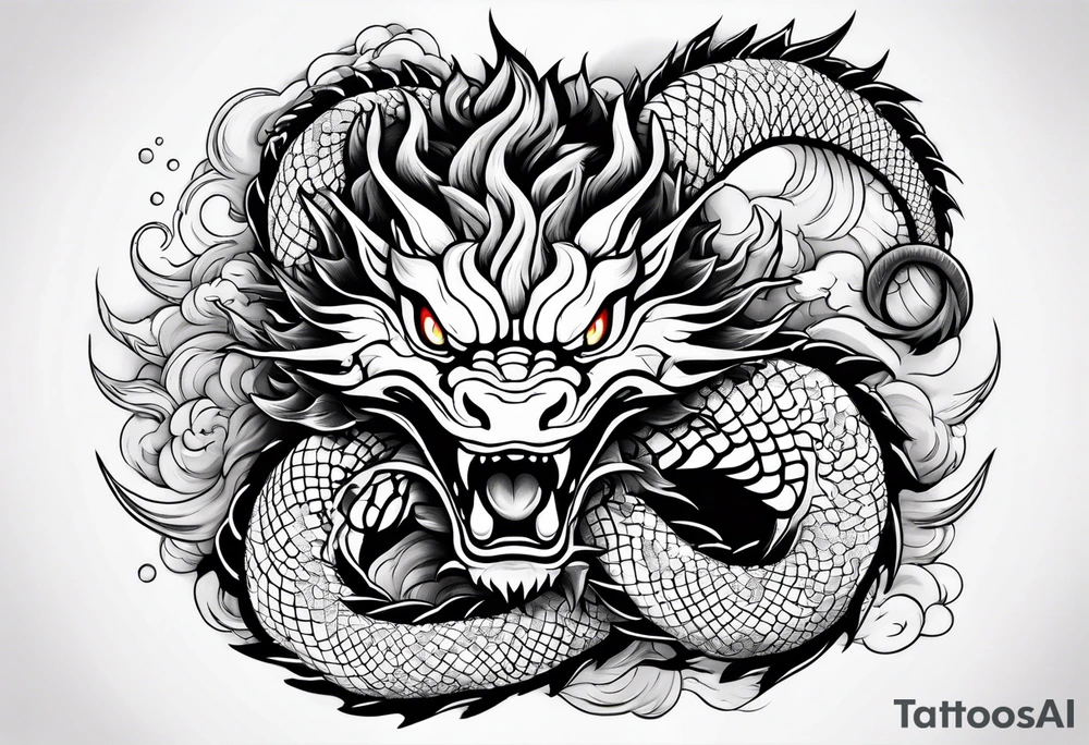 Shenron Americana style tattoo with minimal details tattoo idea