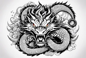 Shenron Americana style tattoo with minimal details tattoo idea