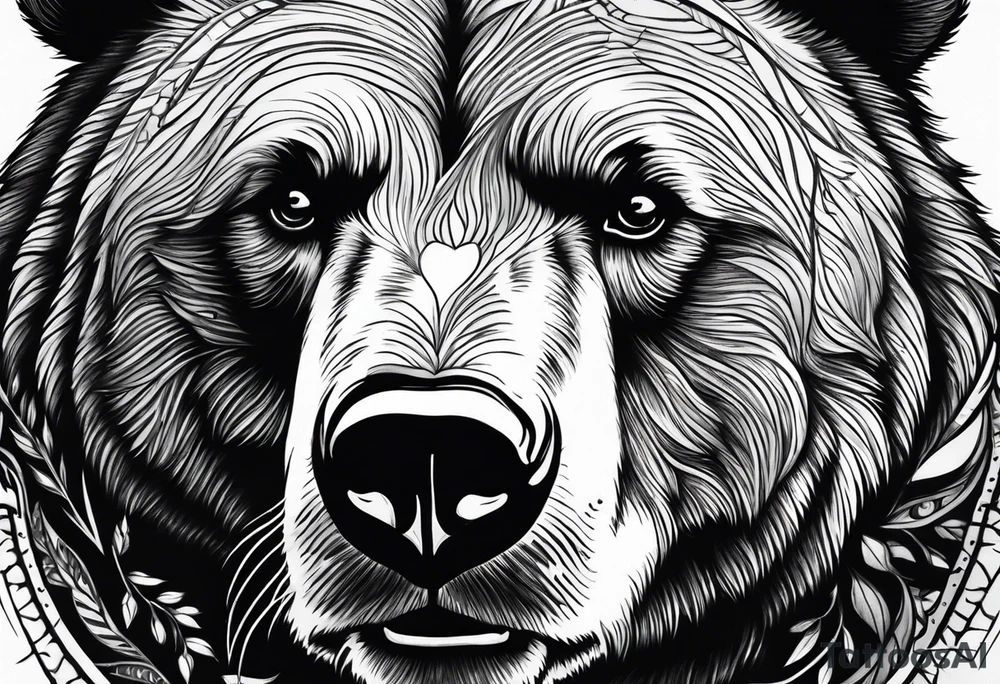 Bear face tattoo idea