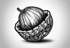 A single acorn tattoo idea