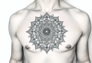 intricate mandala with sacred geometry and cosmic elements tattoo idea