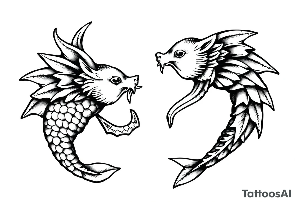 Erron, Pisces, Antique tattoo idea