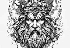 Masculine 
Zeus with thunder bolts tattoo idea