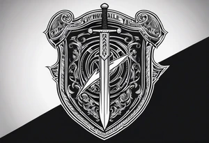 Valhalla shield sword lightning tattoo idea